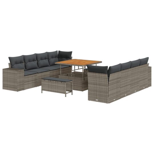 Alternative view of Set de canapele pentru grădină 11 pcs Gri 100 x 100 x 71 cm