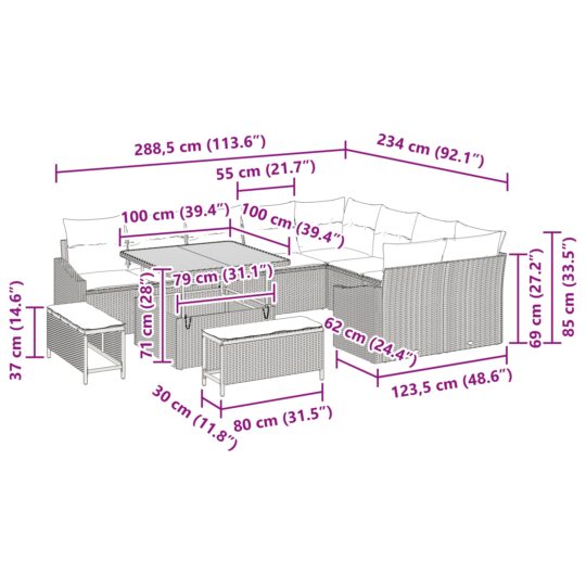 3364637 11 Set de canapele pentru grădină 12 pcs Beige și gri deschis 3364637 11