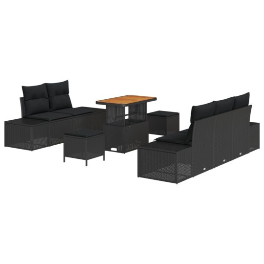 3364679 2 Set de canapele pentru grădină 8 pcs Negru 90 x 55 x 71 cm 3364679 2