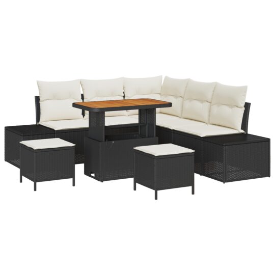3364735 2 Set de canapele pentru grădină 8 pcs Negru Rattan poli 3364735 2