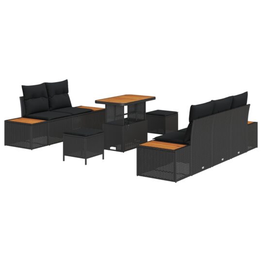 3364809 2 Set de canapele pentru grădină 8 pcs Negru 90 x 55 x 71 cm 3364809 2