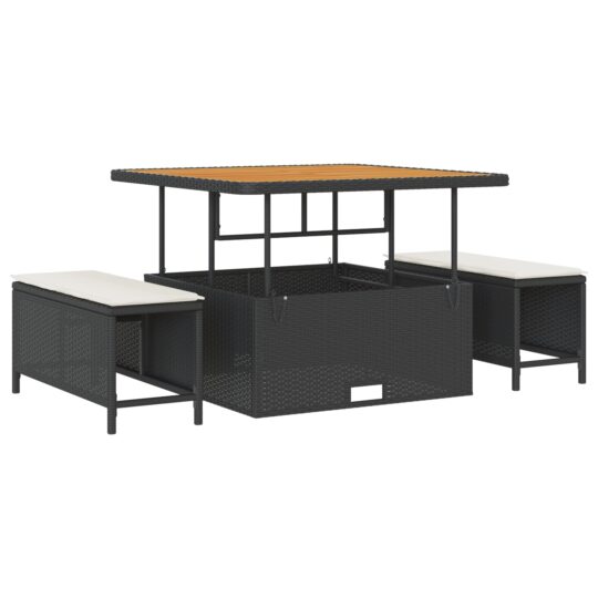 3364855 4 Set de canapele pentru grădină cu pernă 8 pcs Negru Rattan poli 3364855 4