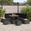 3364859 1 Set de canapele pentru grădină cu pernă 8 pcs Negru Rattan poli 3364859 1