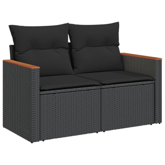 3364939 5 Set de canapele pentru grădină cu pernă 8 pcs Negru Rattan poli 3364939 5