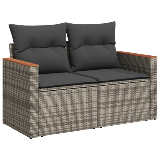 3364943 5 Set de canapele pentru grădină cu pernă 8 pcs Gri Rattan poli 3364943 5