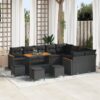 3365039 1 Set de canapele pentru grădină 13 pcs Negru Rattan poli 3365039 1