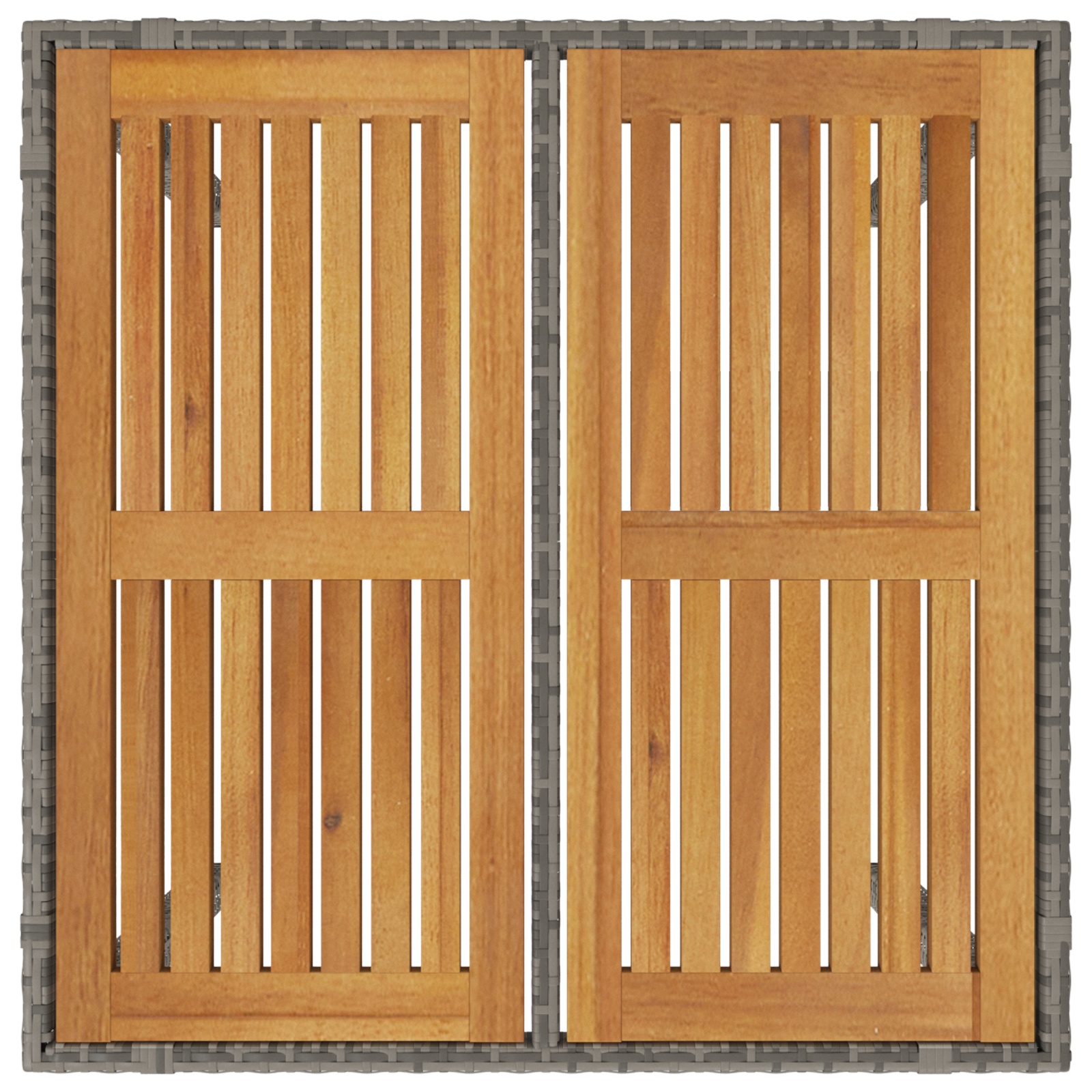 3365405 8 Set de masă pentru grădină 5 pcs Gri 90 x 90 x 75 cm poliratan Set de masă pentru grădină 5 pcs Gri 90 x 90 x 75 cm poliratan - imagine 8