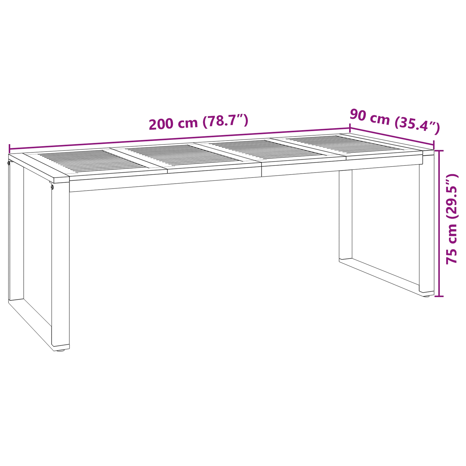 3365486 11 Set de masă pentru grădină 7 pcs Bej și Maro 200 x 80 x 75 cm Set de masă pentru grădină 7 pcs Bej și Maro 200 x 80 x 75 cm - imagine 11