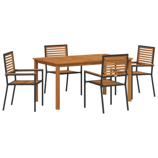 Alternative view of Set de masă pentru grădină 5 pcs Negru Rattan poli