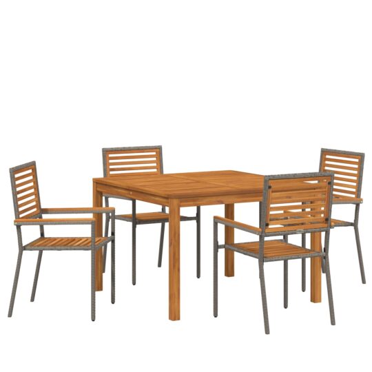 Alternative view of Set de masă pentru grădină 5 pcs Gri Rattan poli