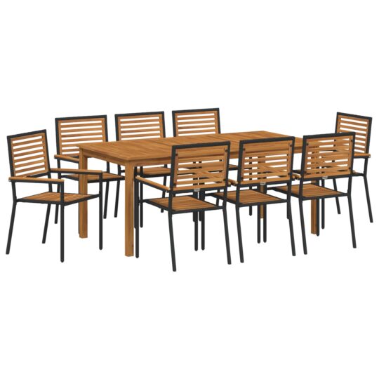 3365544 2 Set de masă pentru grădină 9 pcs Negru Rattan poli 3365544 2