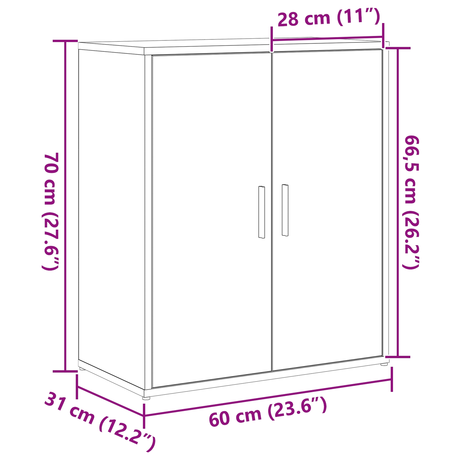 3365551 11 Bufet 2 pcs stejar artizanal 60 x 31 x 70 cm Lemn compozit Bufet 2 pcs stejar artizanal 60 x 31 x 70 cm Lemn compozit - imagine 11