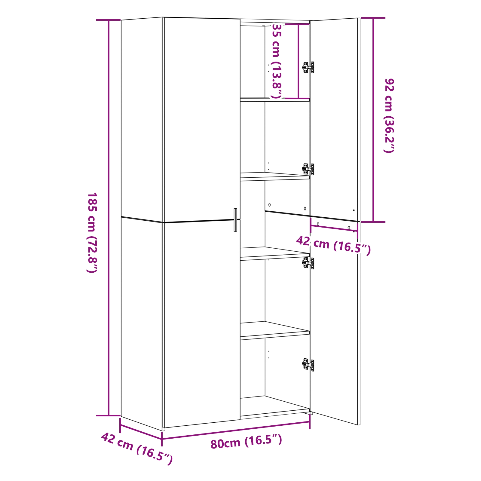 3365596 12 Bufet Stejar negru 40 x 42.5 x 185 cm Lemn compozit Bufet Stejar negru 40 x 42.5 x 185 cm Lemn compozit - imagine 12