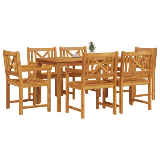 3375651 3 Set de masă pentru grădină 7 pcs Maro lemn masiv de acacia 3375651 3
