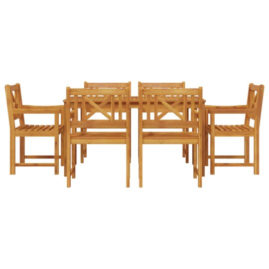 3375651 7 Set de masă pentru grădină 7 pcs Maro lemn masiv de acacia 3375651 7