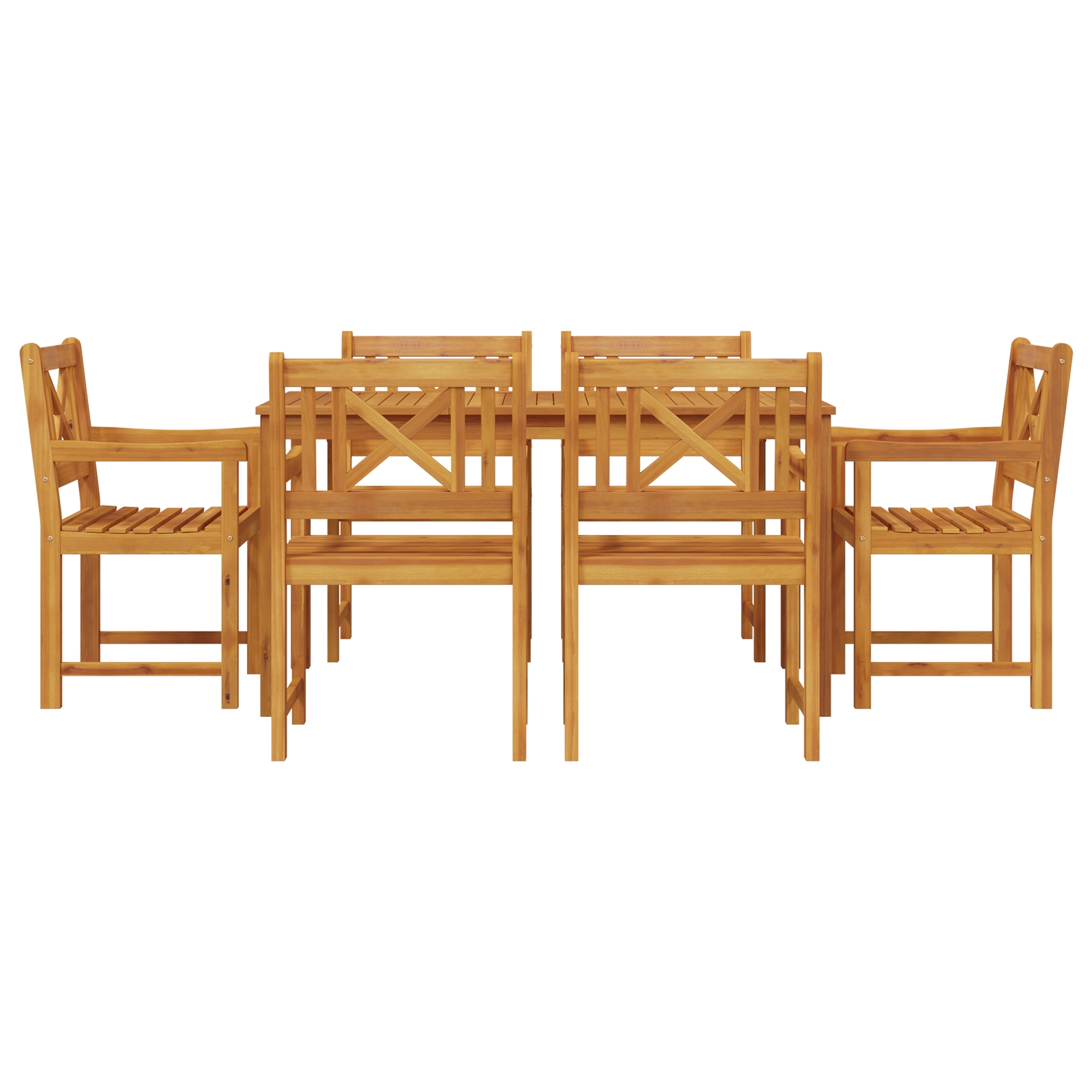 3375651 7 Set de masă pentru grădină 7 pcs Maro lemn masiv de acacia Set de masă pentru grădină 7 pcs Maro lemn masiv de acacia - imagine 7