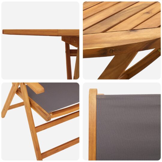 3375745 10 Set de masă pentru grădină 7 pcs Antracit lemn masiv de acacia 3375745 10