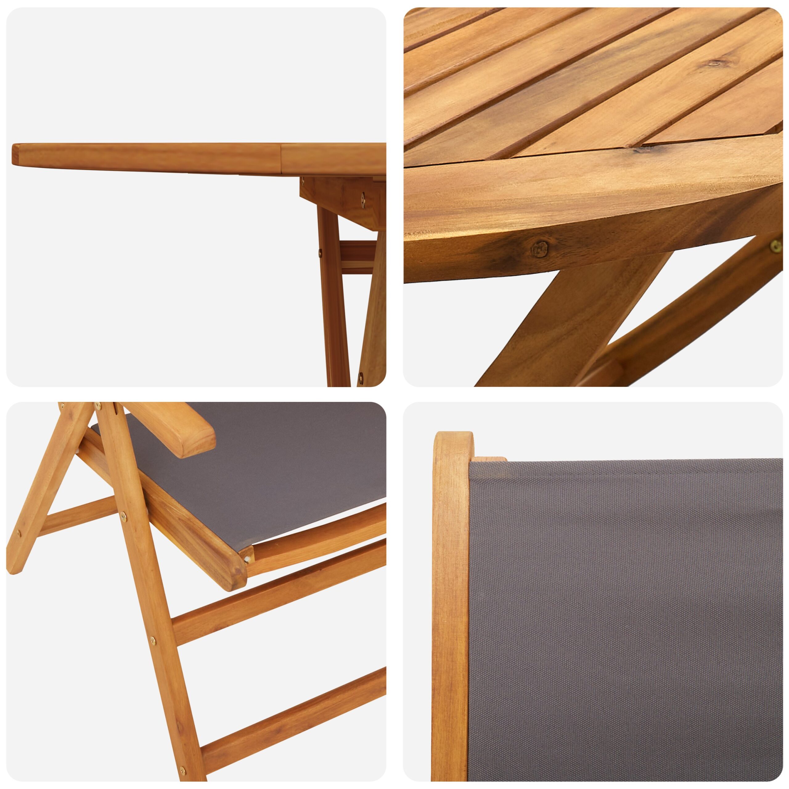 3375745 10 scaled Set de masă pentru grădină 7 pcs Antracit lemn masiv de acacia Set de masă pentru grădină 7 pcs Antracit lemn masiv de acacia - imagine 10