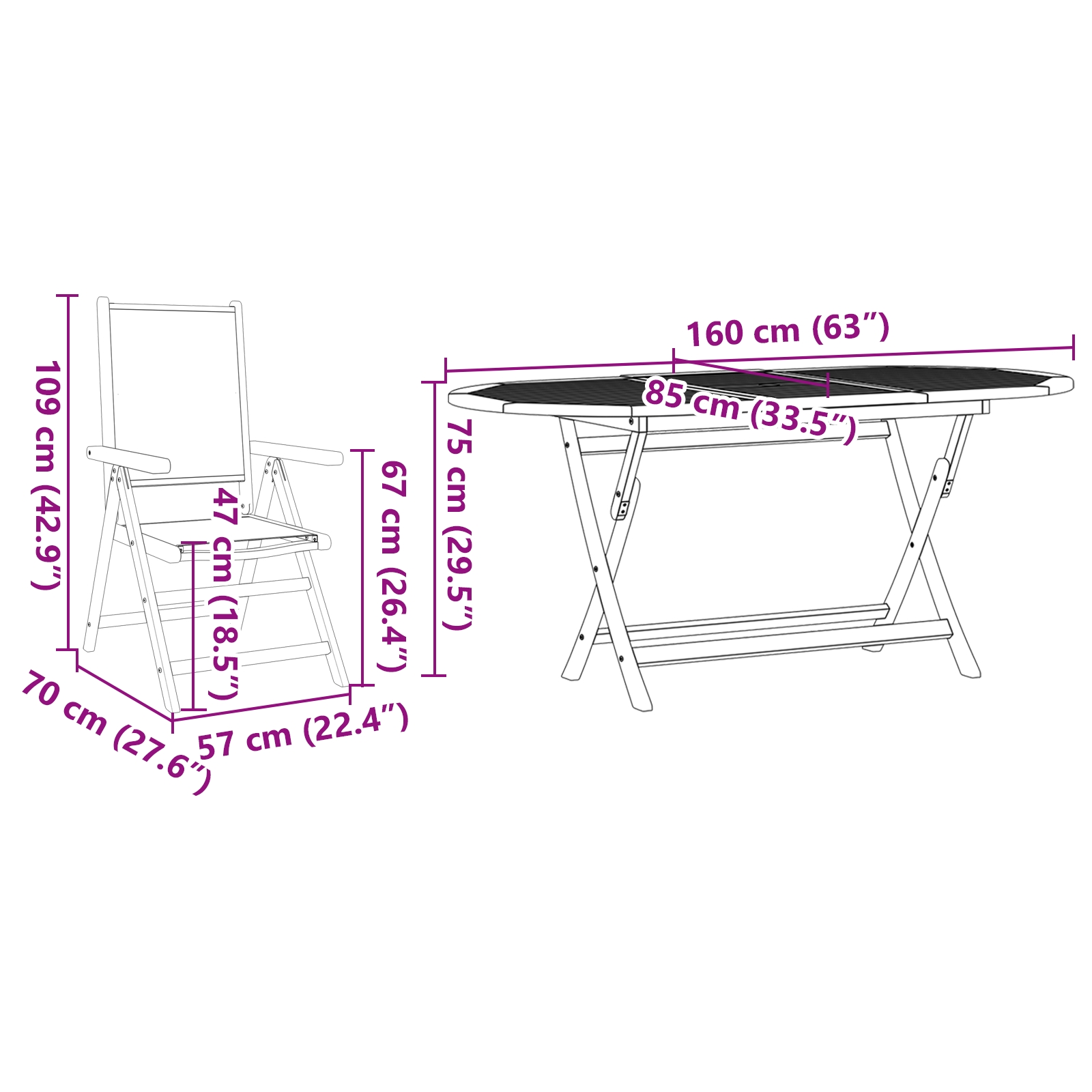 3375745 13 Set de masă pentru grădină 7 pcs Antracit lemn masiv de acacia Set de masă pentru grădină 7 pcs Antracit lemn masiv de acacia - imagine 13