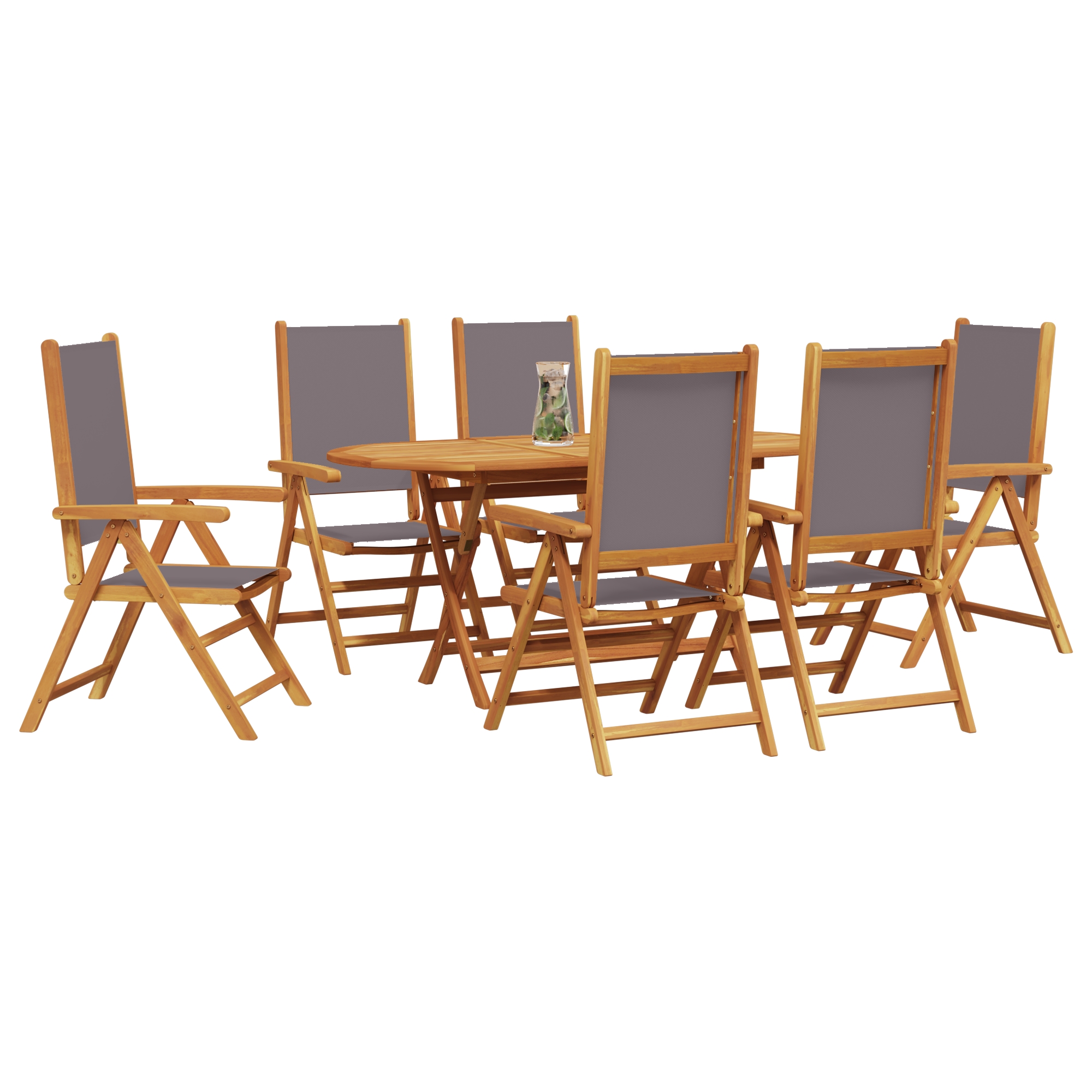 3375745 3 Set de masă pentru grădină 7 pcs Antracit lemn masiv de acacia Set de masă pentru grădină 7 pcs Antracit lemn masiv de acacia - imagine 3