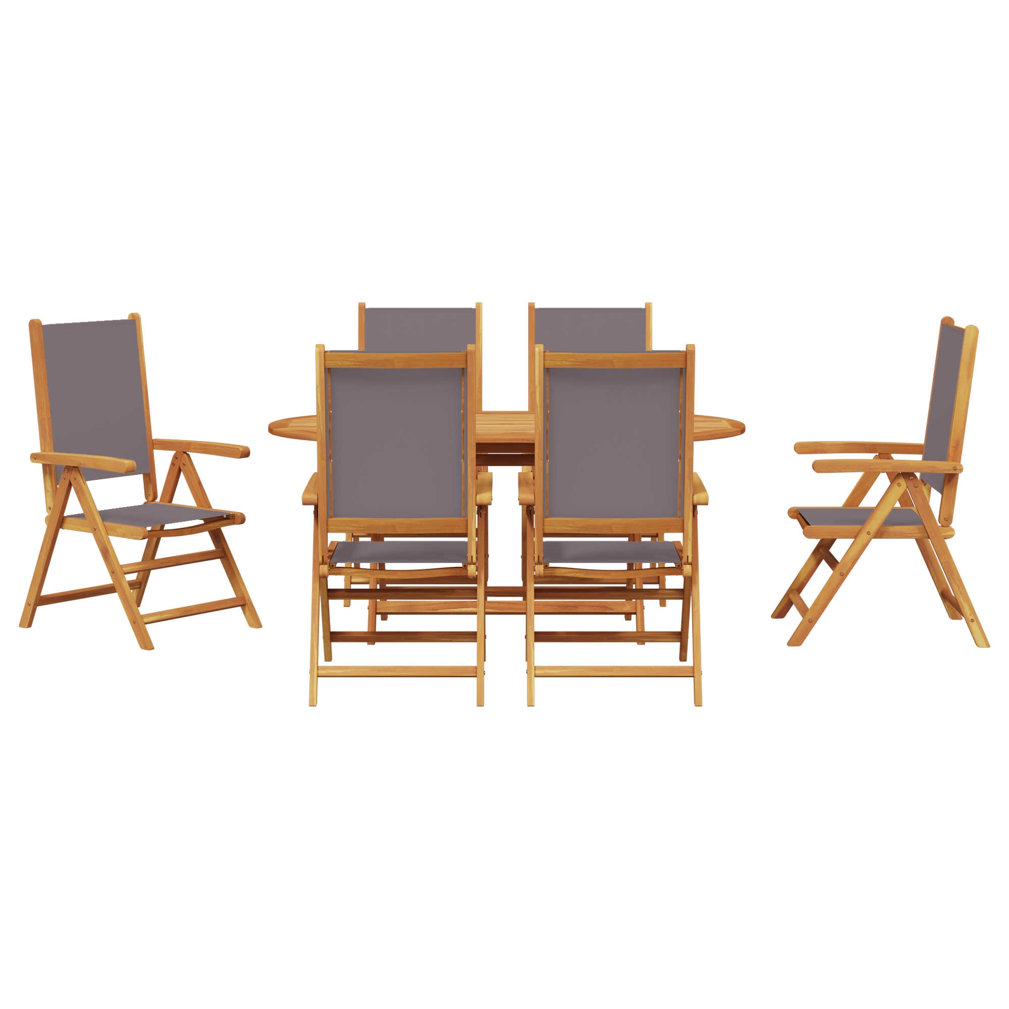 3375745 9 Set de masă pentru grădină 7 pcs Antracit lemn masiv de acacia Set de masă pentru grădină 7 pcs Antracit lemn masiv de acacia - imagine 9