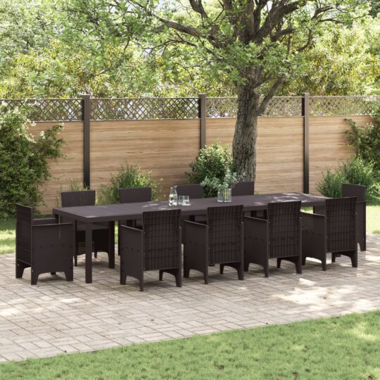 Masă de Grădină Maro 350 x 100 x 73 cm poliratan