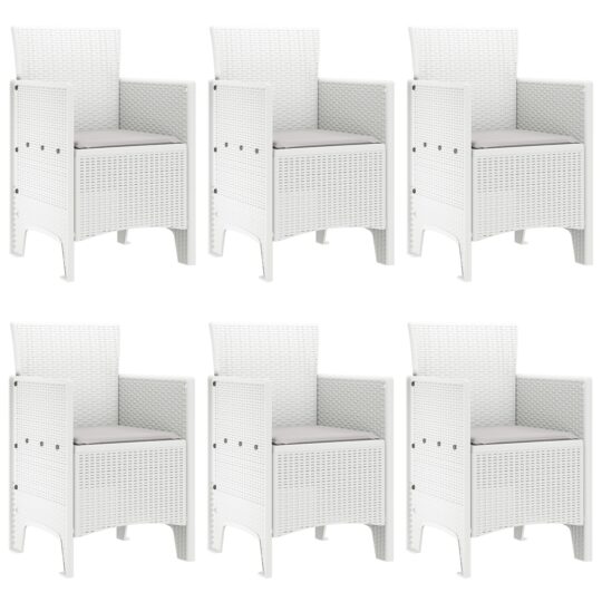 3378564 4 Set de masă pentru grădină 7 pcs Alb Ratan Polt 3378564 4