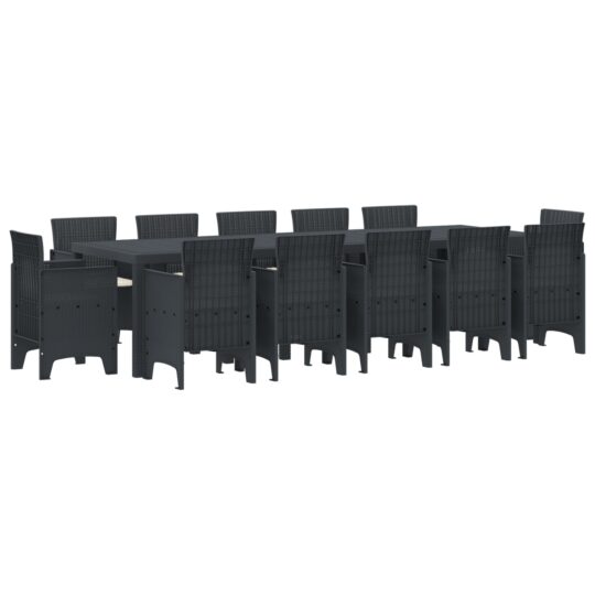 Alternative view of Set de masă pentru grădină cu pernă 13 pcs Antracit Polyrattan