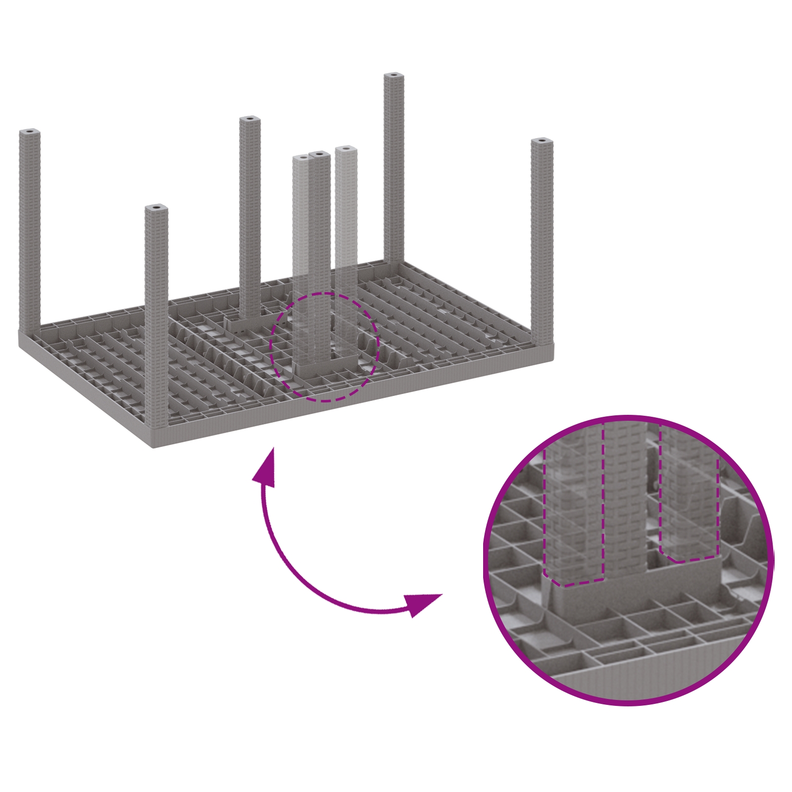 3378708 9 Set de masă pentru grădină 5 pcs Gri deschis Ratan Polt Set de masă pentru grădină 5 pcs Gri deschis Ratan Polt - imagine 9