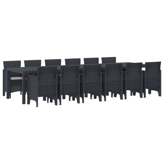 Alternative view of Set de masă pentru grădină 13 pcs Antracit Ratan Polt