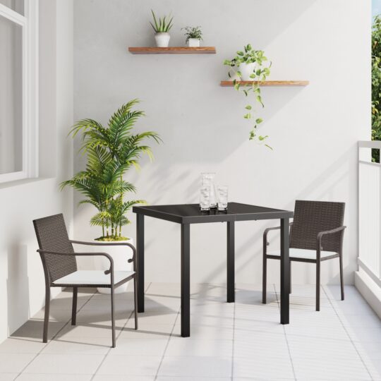 Set de masă pentru grădină 3 pcs Maro Rattan poli