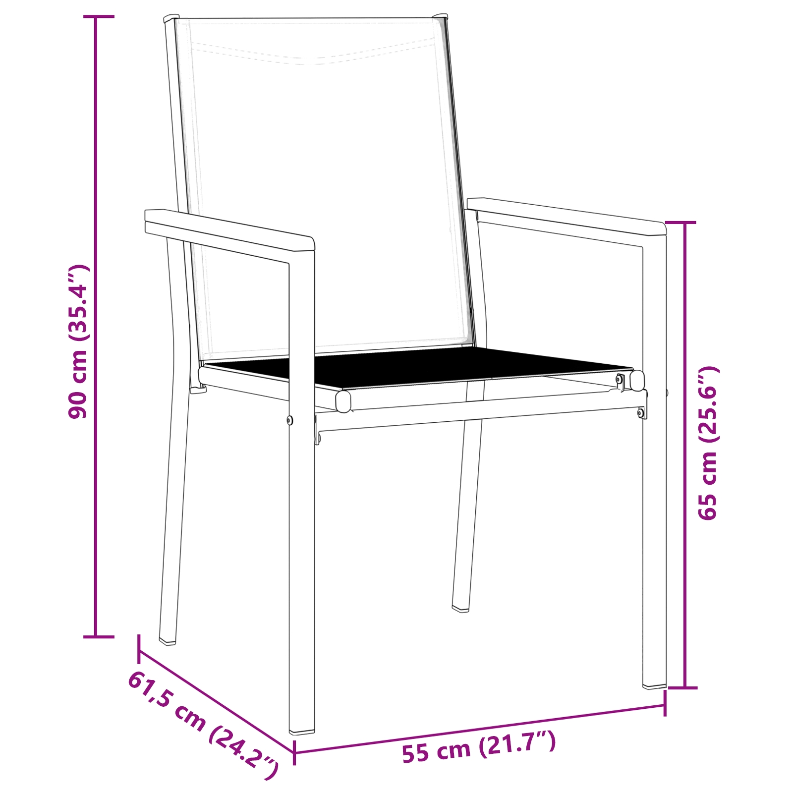 3379089 10 Set de masă pentru grădină 5 pcs Negru Textilene și oțel Set de masă pentru grădină 5 pcs Negru Textilene și oțel - imagine 10