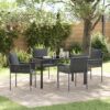 3379102 1 Set de masă pentru grădină 5 pcs Negru Rattan poli 3379102 1