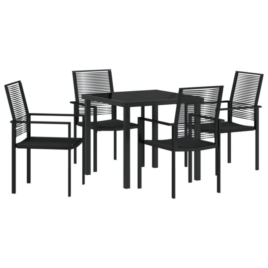 Alternative view of Set de masă pentru grădină 5 pcs Negru Rattan PVC