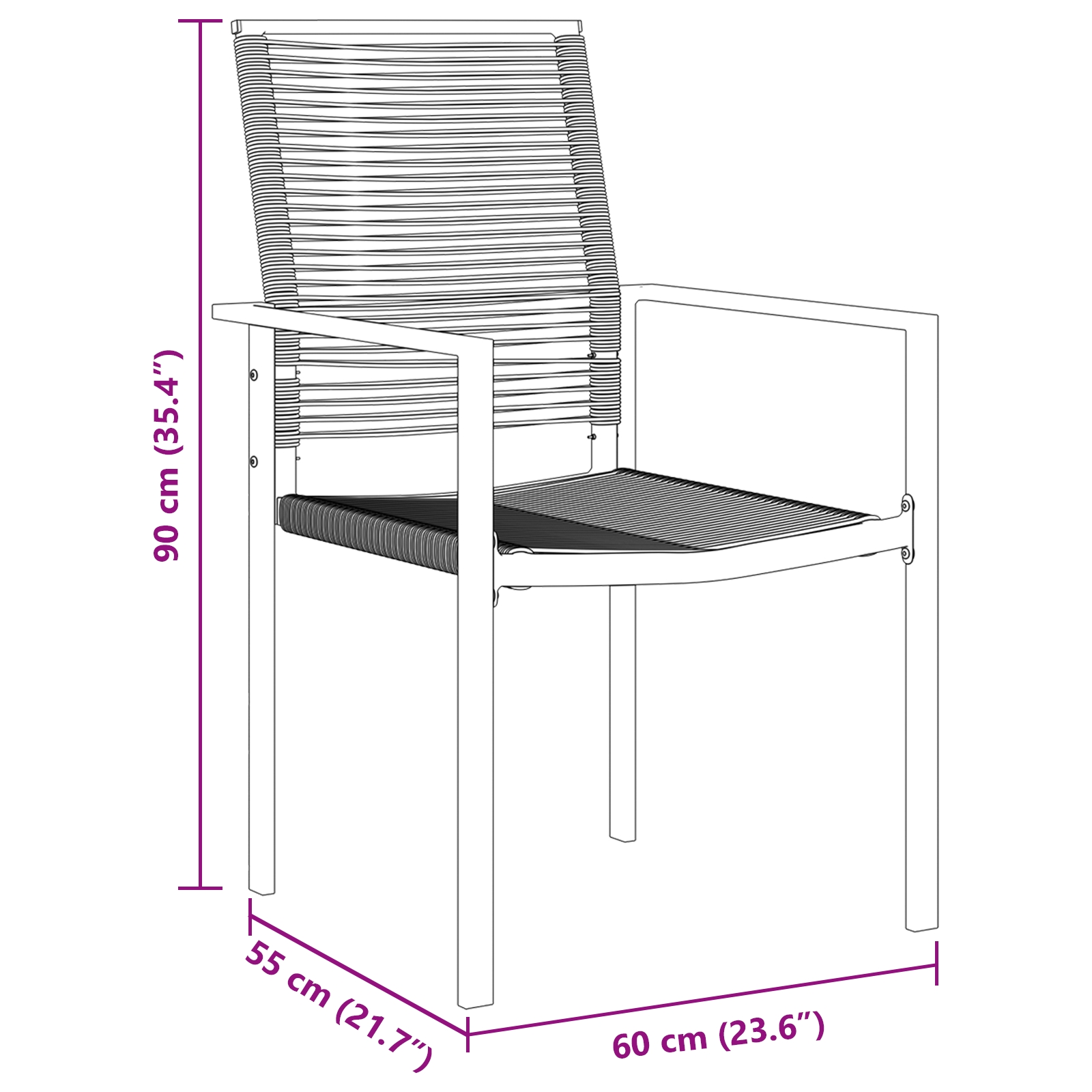 3379168 10 Set de Mese pentru Grădină cu 7 Piese Negru Ratan PVC Set de Mese pentru Grădină cu 7 Piese Negru Ratan PVC - imagine 10