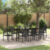 3379169 1 Set de Dining de Grădină 9 Piese Negru Rattan PVC 3379169 1