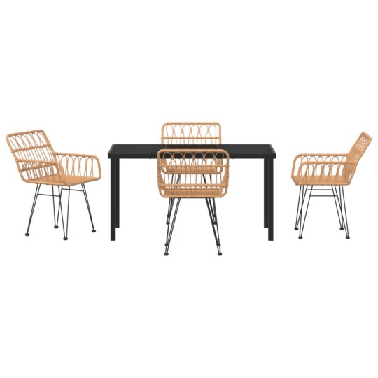 3379179 7 Set de masă pentru grădină 5 pcs Maro Rattan poli 3379179 7