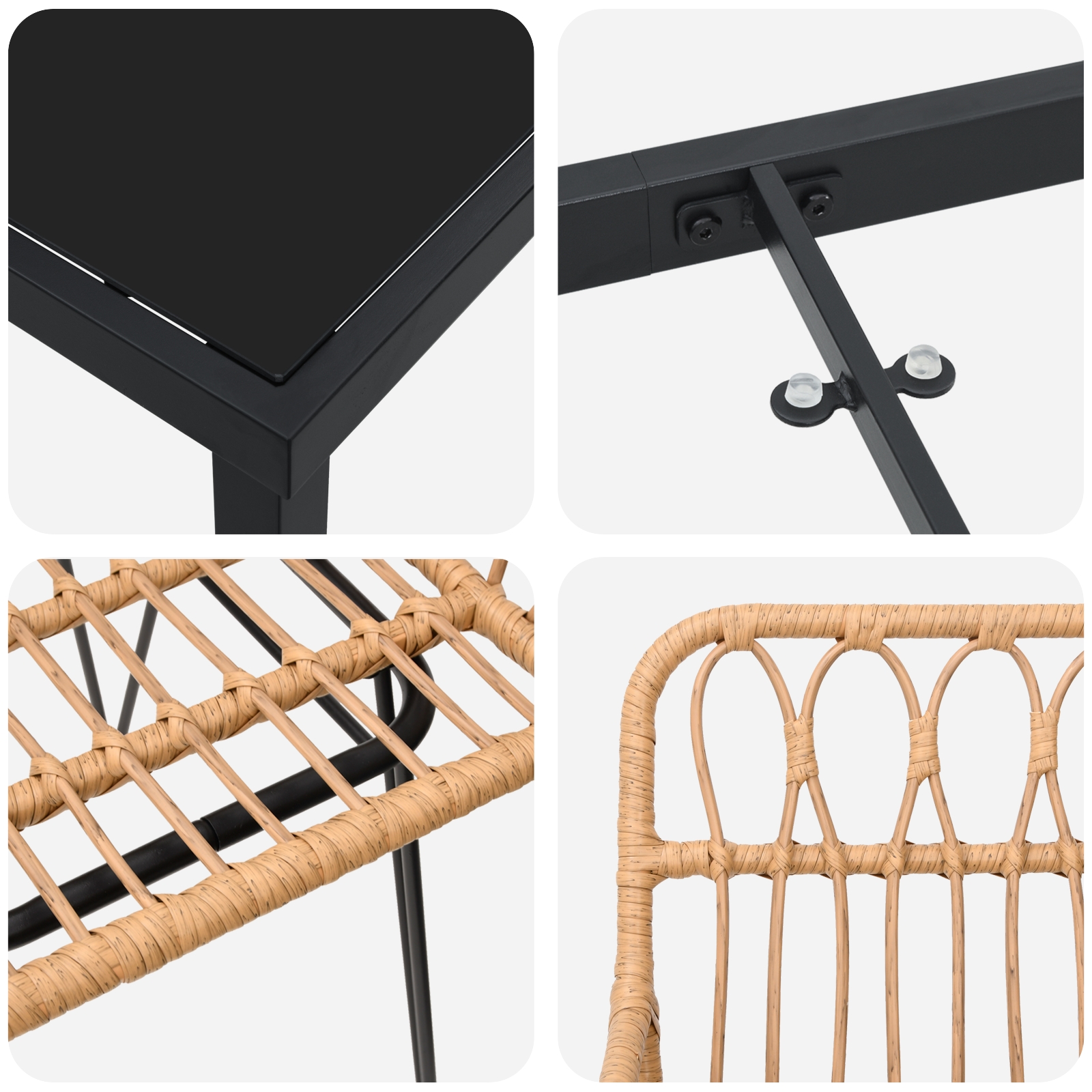 3379179 9 Set de masă pentru grădină 5 pcs Maro Rattan poli Set de masă pentru grădină 5 pcs Maro Rattan poli - imagine 9