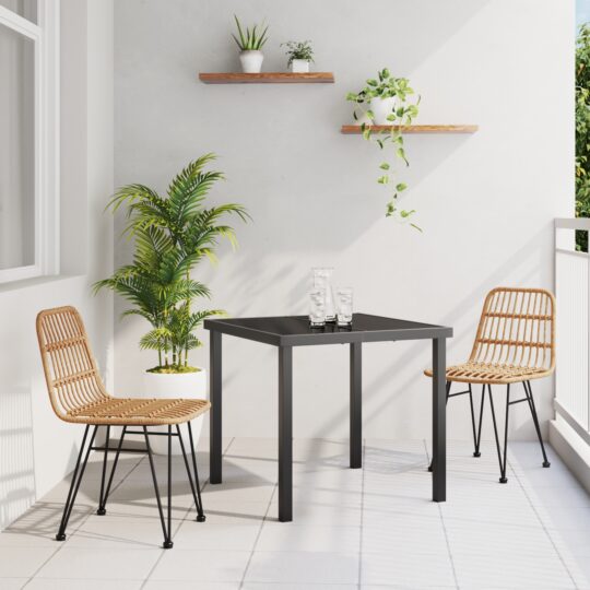 Set de masă pentru grădină 3 pcs Maro Rattan poli