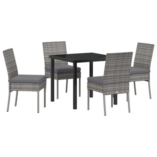 Alternative view of Set de masă pentru grădină 5 pcs Gri Rattan poli