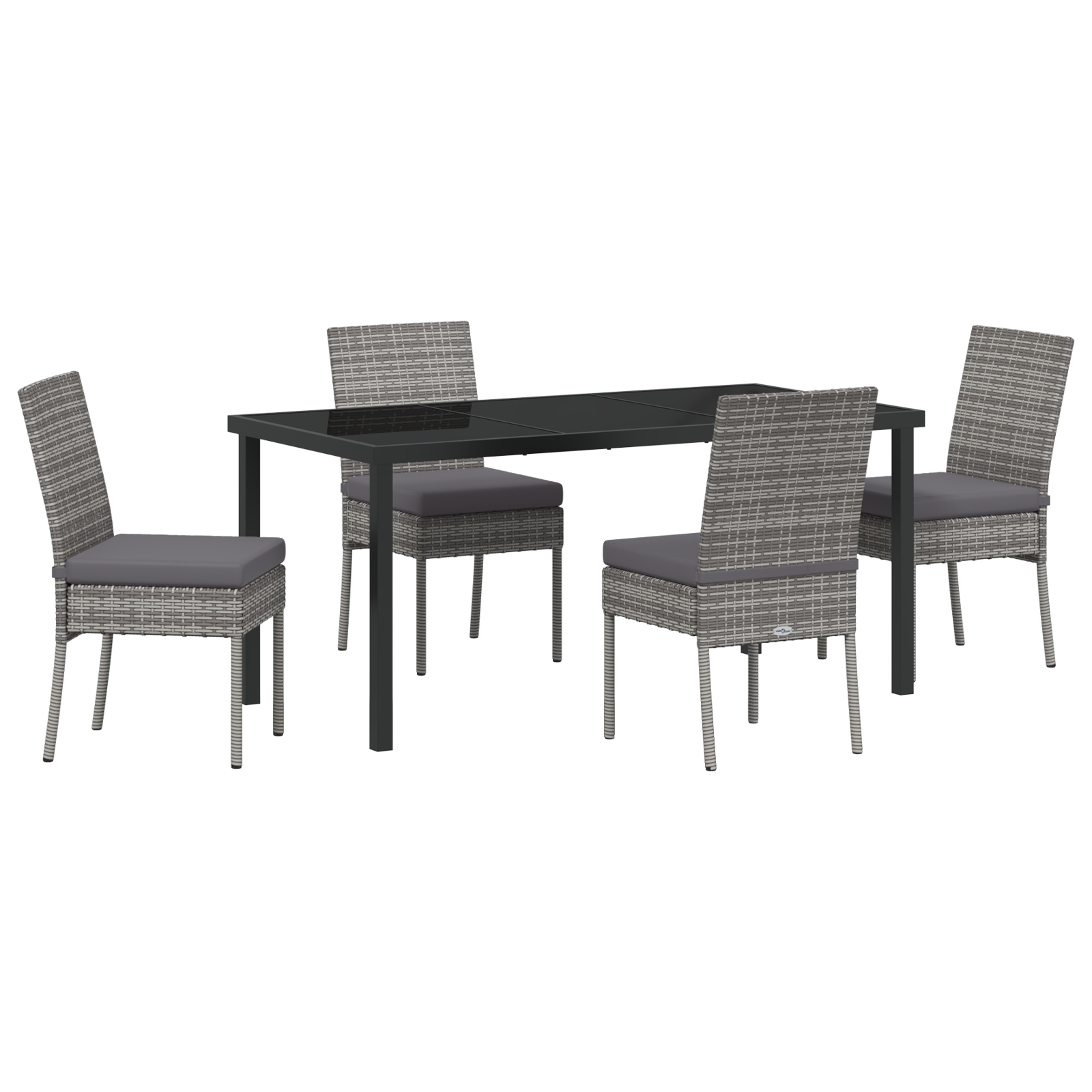 Set de masă pentru grădină 5 pcs Gri Rattan poli - imagine 2