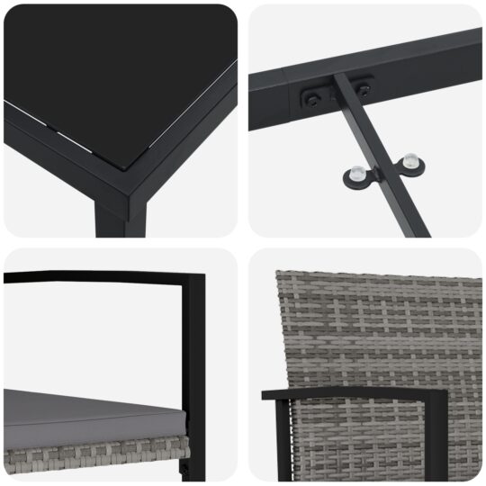 3379244 9 Set de masă pentru grădină 7 pcs Gri Rattan poli 3379244 9