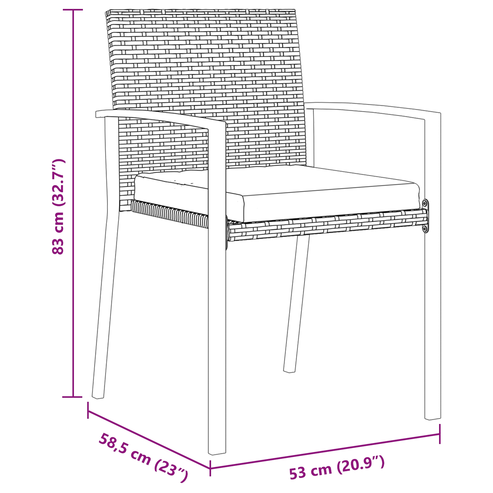 3379245 10 Set de dining în grădină 7 piese Gri Poliratan Set de dining în grădină 7 piese Gri Poliratan - imagine 10