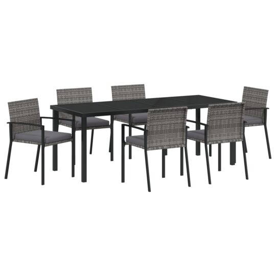 3379245 2 Set de dining în grădină 7 piese Gri Poliratan 3379245 2
