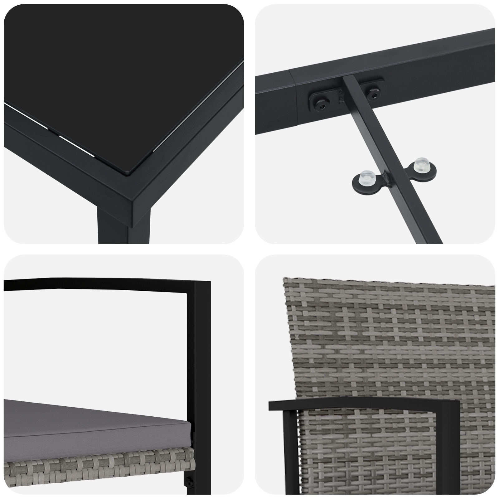 3379246 9 Set de mese de grădină 9 piese gri rattan polimeric Set de mese de grădină 9 piese gri rattan polimeric - imagine 9