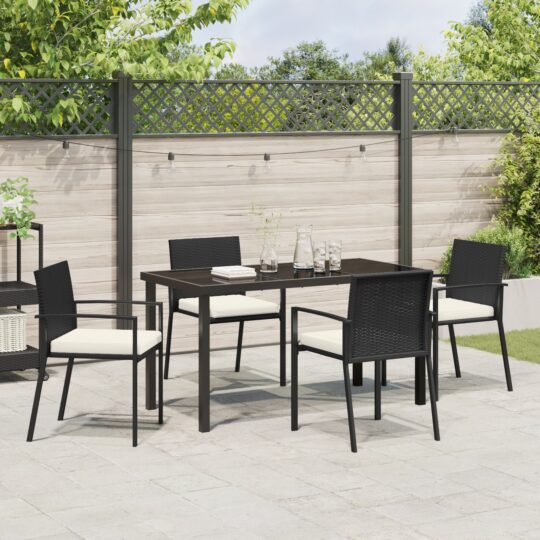 3379249 4 Set de dining de grădină 5 piese Rattan negru 3379249 4