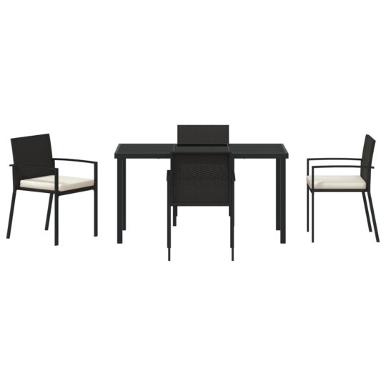 3379249 7 Set de dining de grădină 5 piese Rattan negru 3379249 7