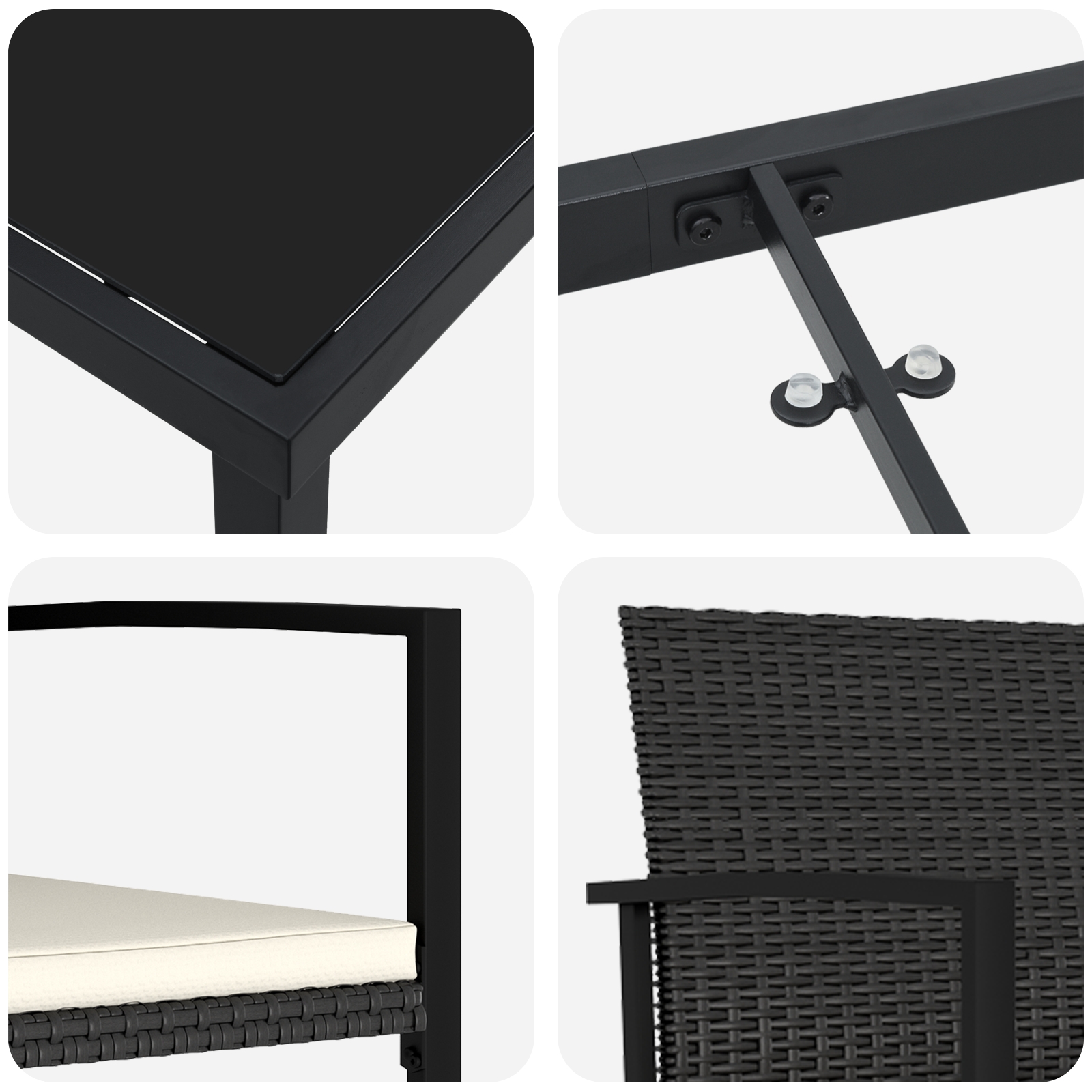 3379249 9 Set de dining de grădină 5 piese Rattan negru Set de dining de grădină 5 piese Rattan negru - imagine 9