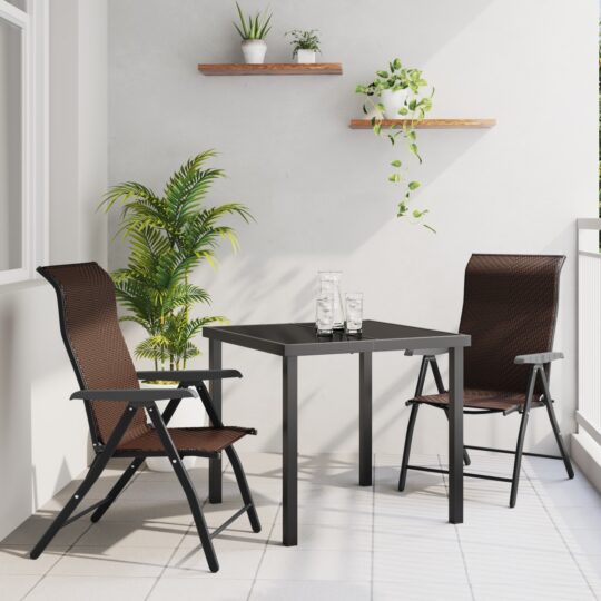 Set de masă pentru grădină 3 pcs Maro Rattan poli