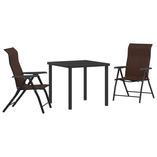 Alternative view of Set de masă pentru grădină 3 pcs Maro Rattan poli